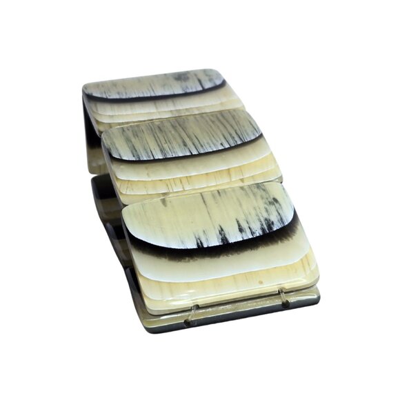 Horn Bracelet Stretch Wide Beaded Statement Elastic Bracelet - Picture 7 of 8